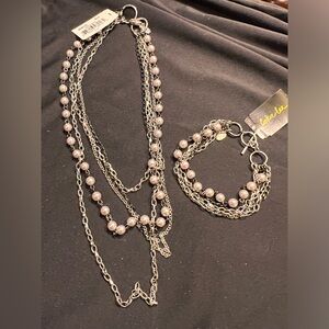 Cookie Lee- necklace and bracelet multiple chain set